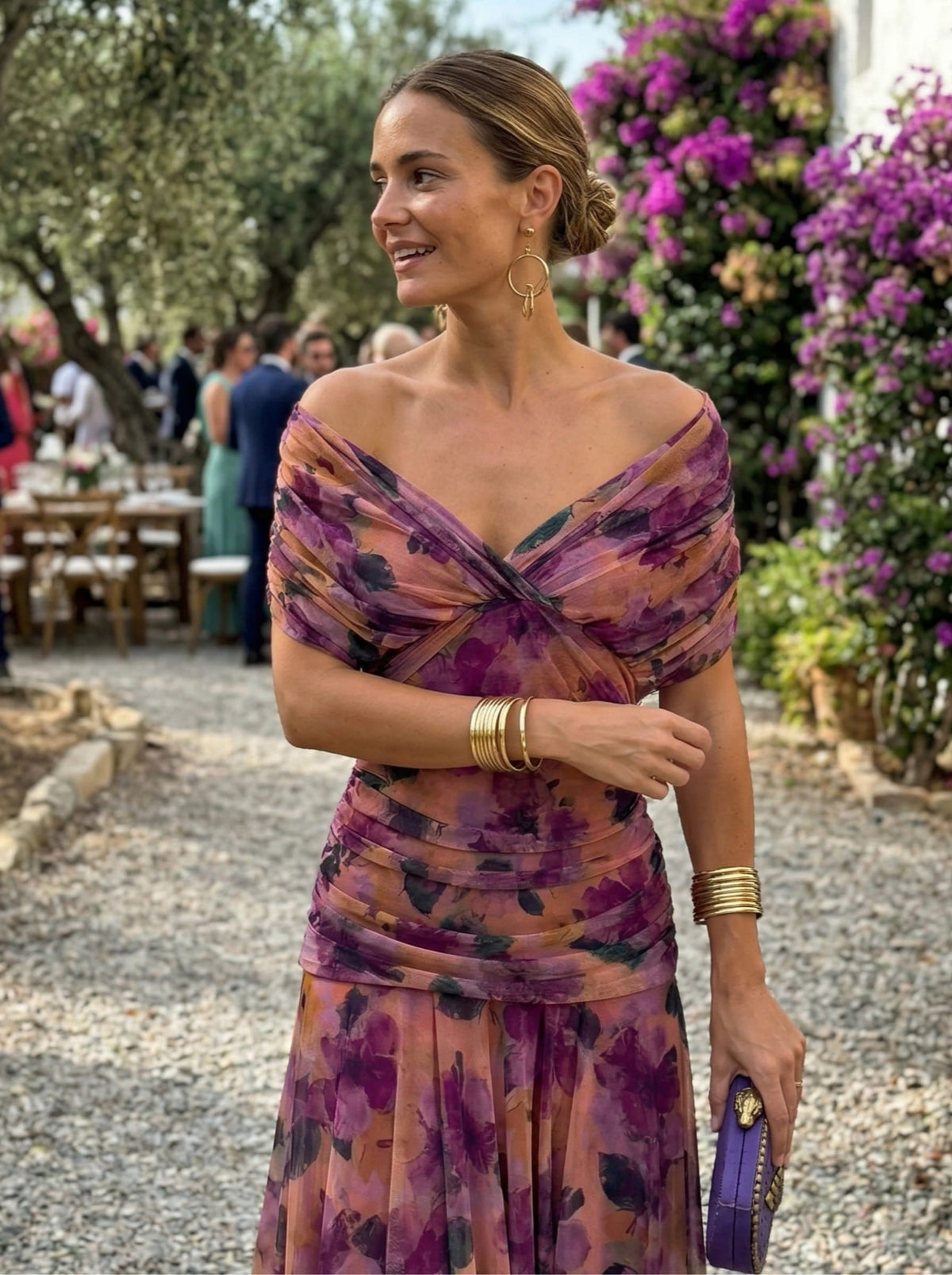 Vestido Largo Con Escote V