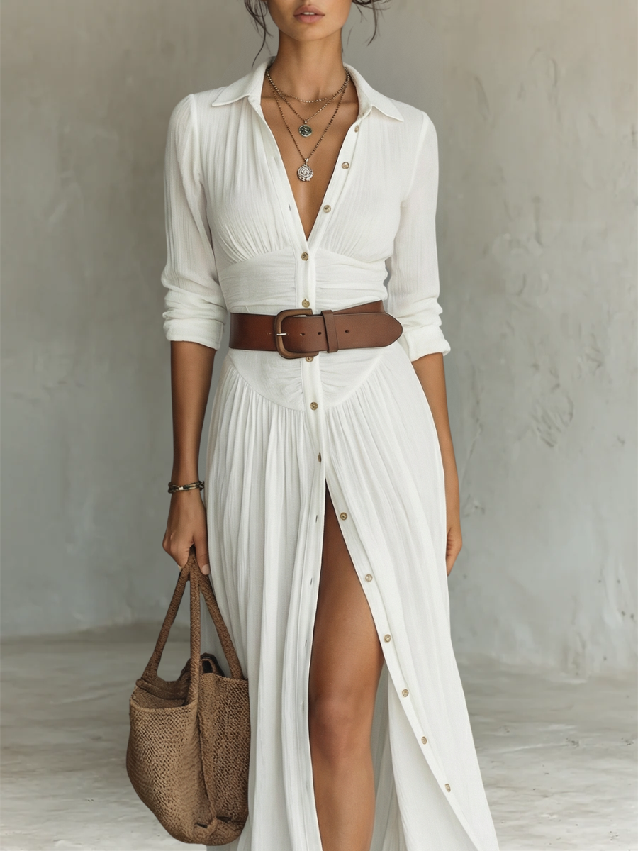 Lunara | Vestido Maxi Elegante con Cuello