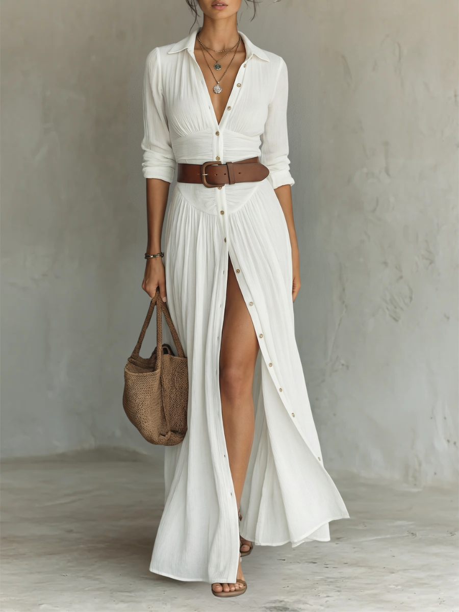 Lunara | Vestido Maxi Elegante con Cuello