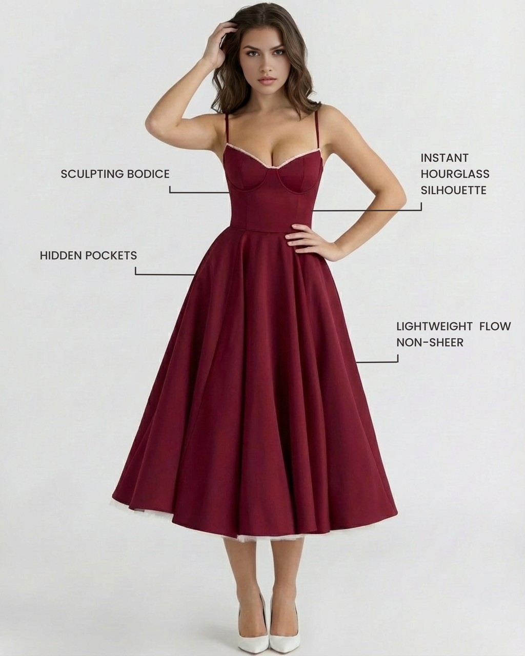 Selene | Falda midi vaporosa