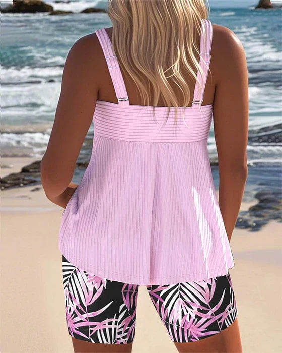Daphne™ | Shorts de tankini de canalé brillante