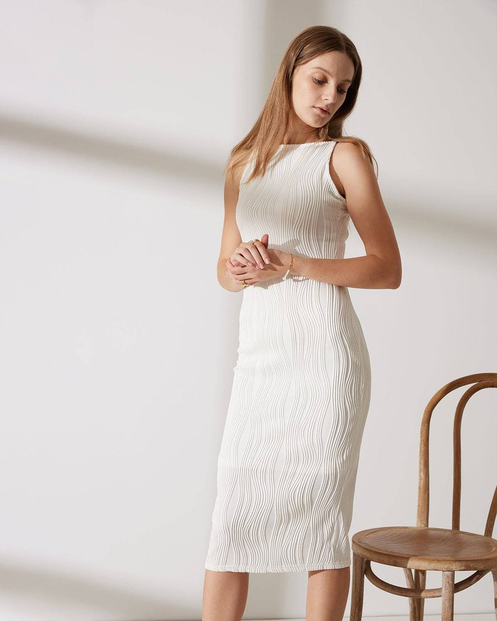 Festa | Vestido con textura ondulada