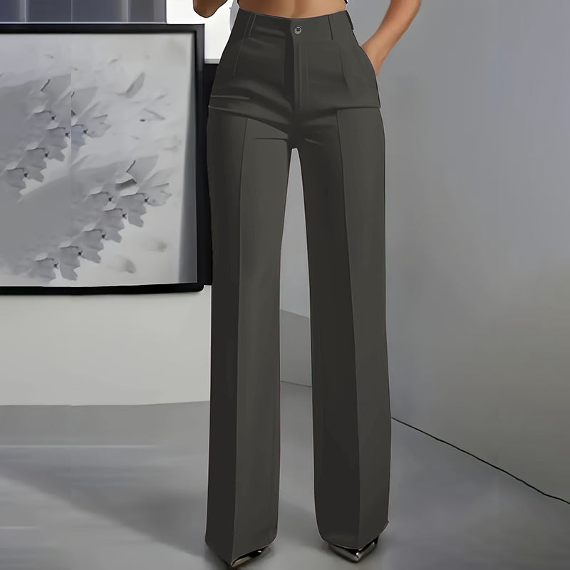 Pantalones de traje de mujer con cintura alta